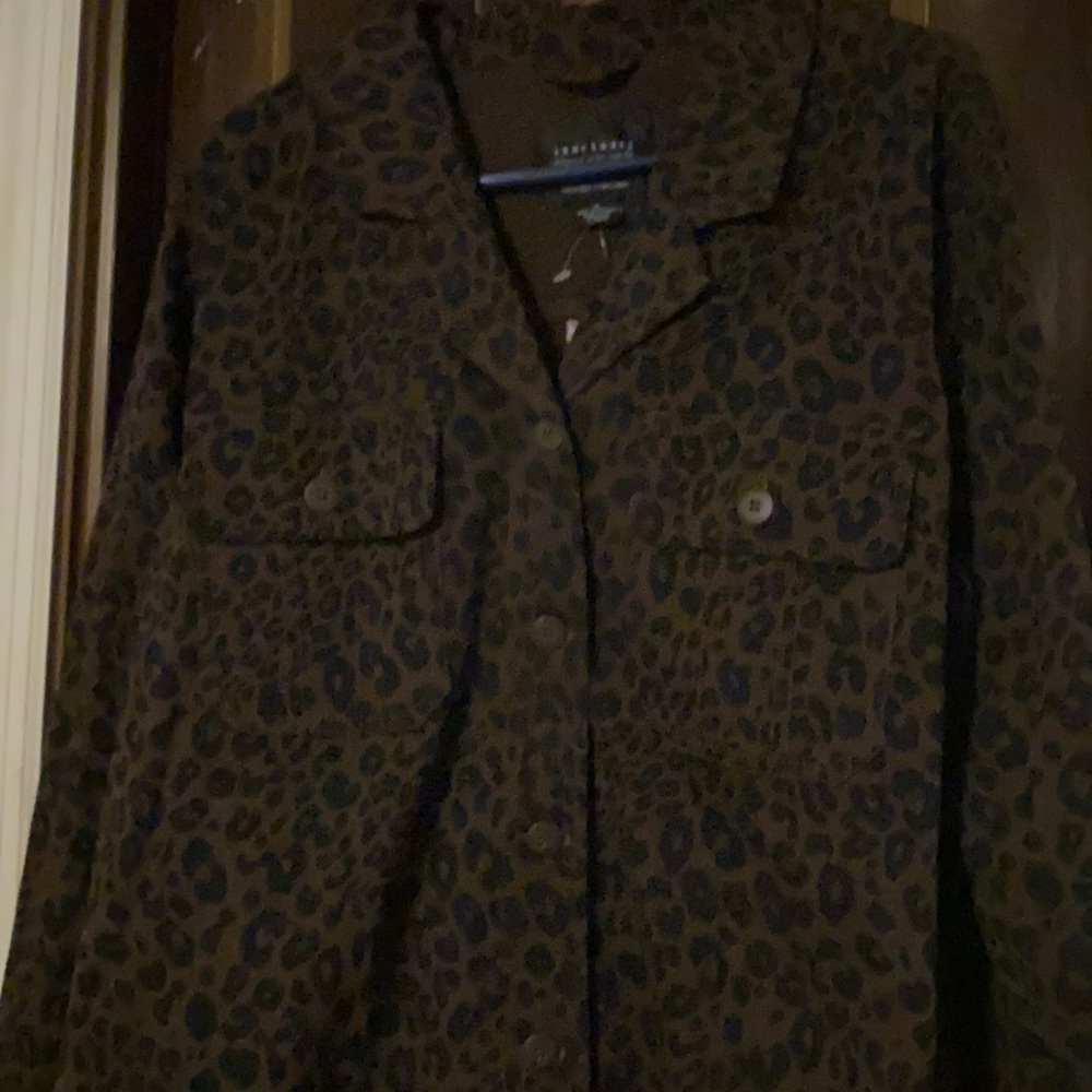 Cheetah print button down shirt